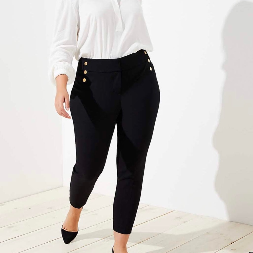 Loft Plus Skinny Sailor Pants Black sz 20